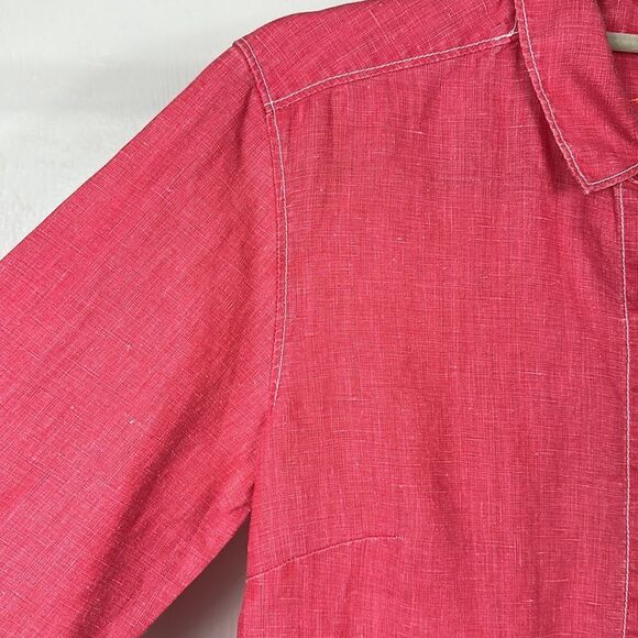 Tommy Bahama Linen Pink Long Sleeve Button Down Shirt Size S - Picture 3 of 11